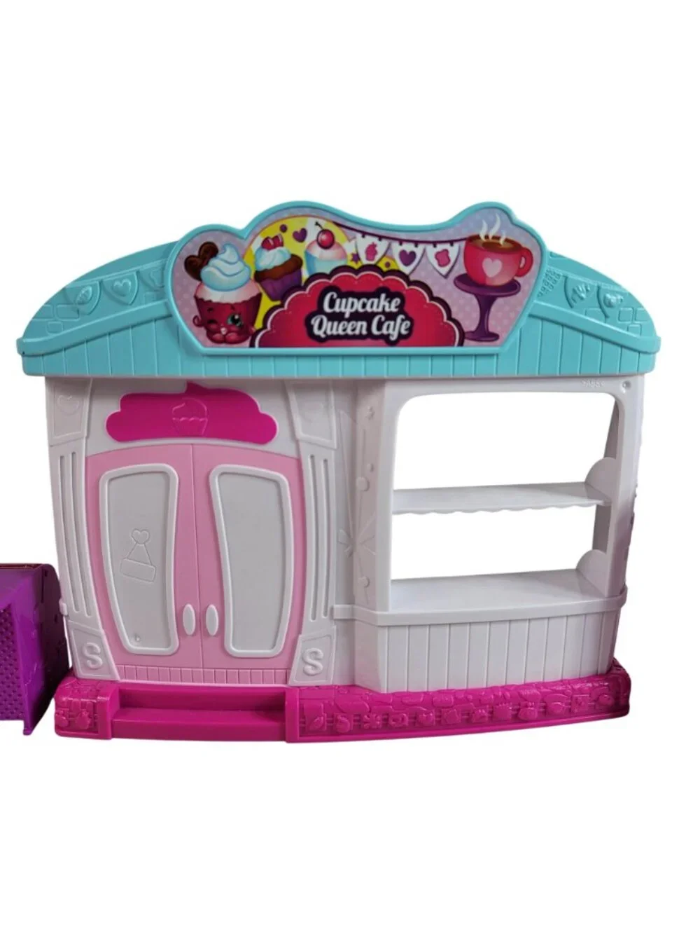 Shopkins Food Fair Cupcake Queen Cafe Playset Sweet Treats Display Case Access